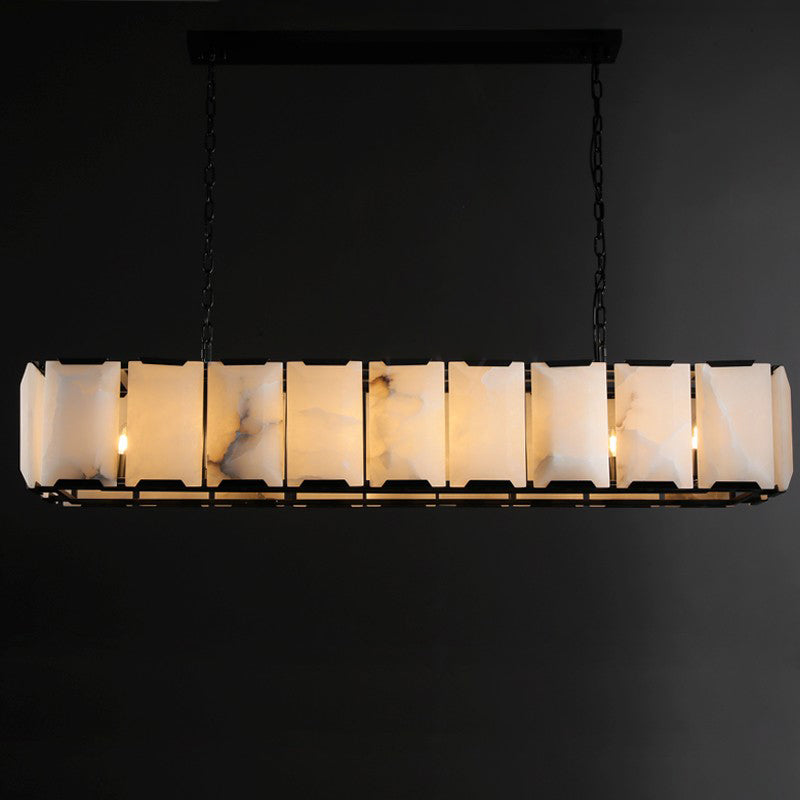 60 Inch Alabaster Rectangular Chandelier - Harlow