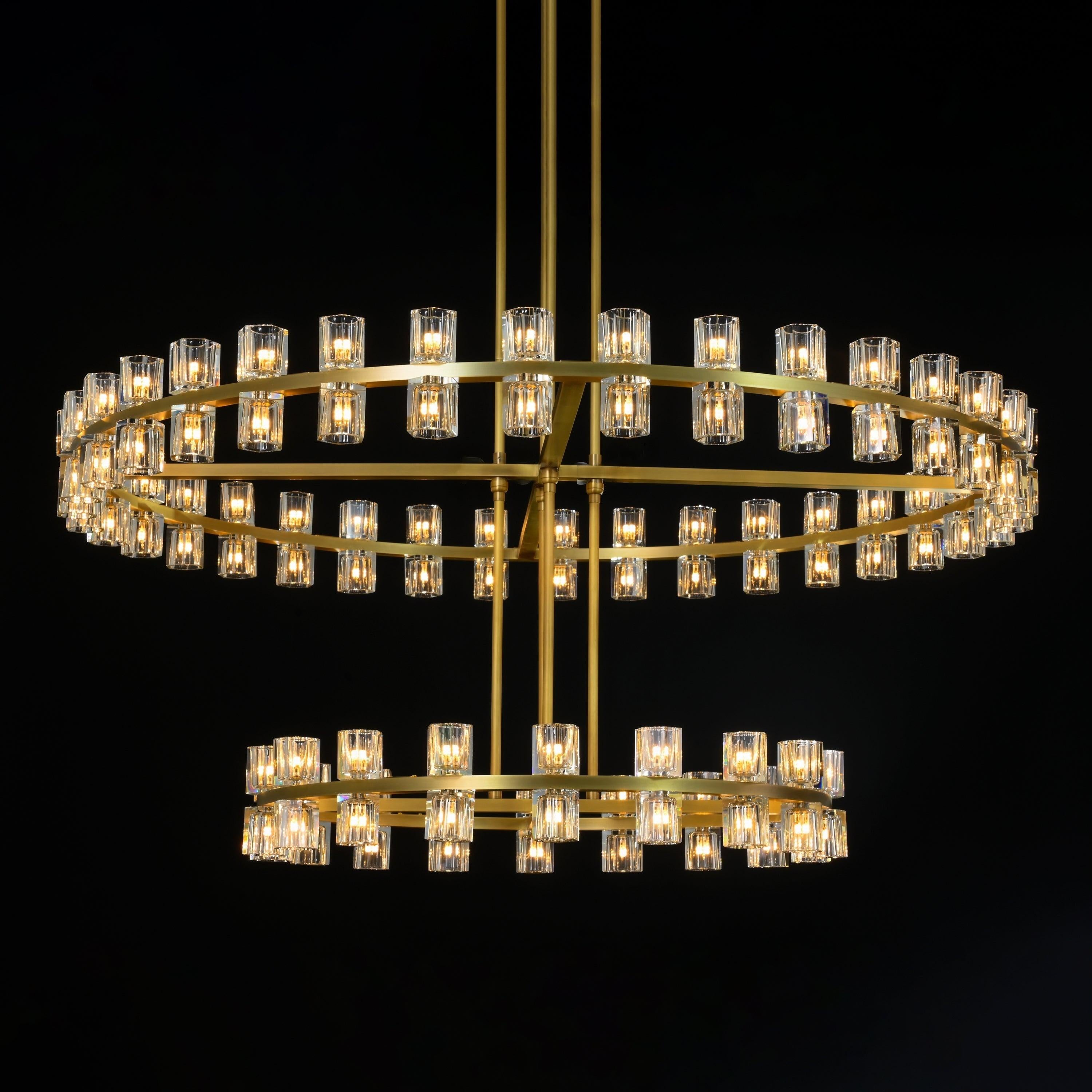 60 Inch Hexagonal Crystal Tiered Chandelier – Arcachon