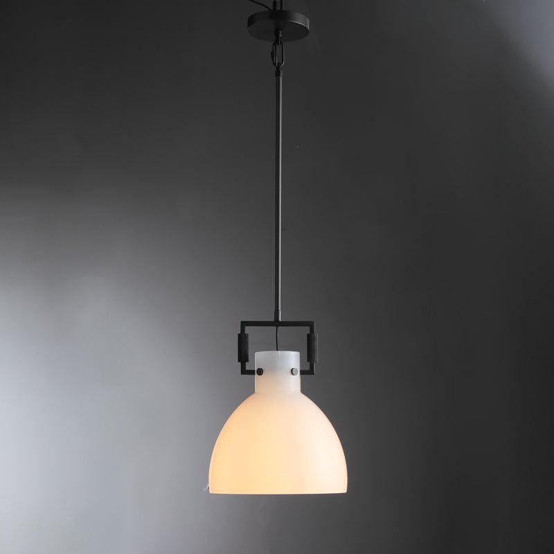 10 Inch Milk Glass Dome Pendant Light - Machinist