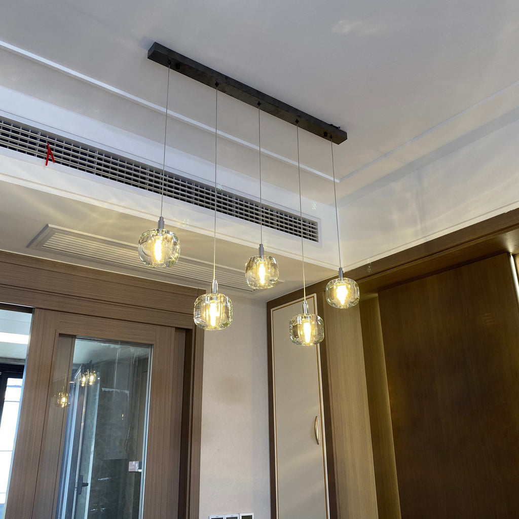 36 Inch Clear Crystal Cube Linear Chandelier – Cubice