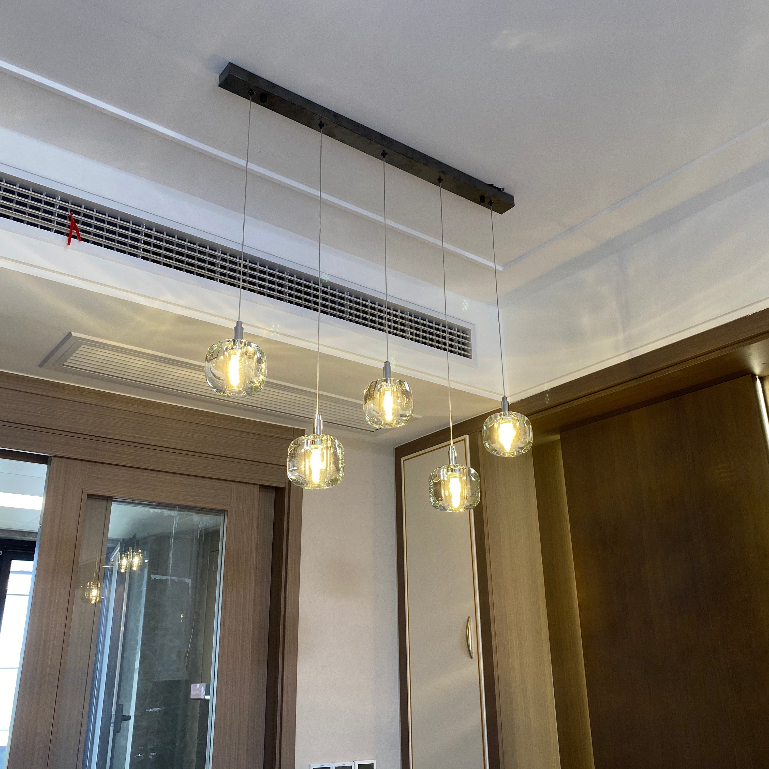 36 Inch Clear Crystal Cube Linear Chandelier – Cubice