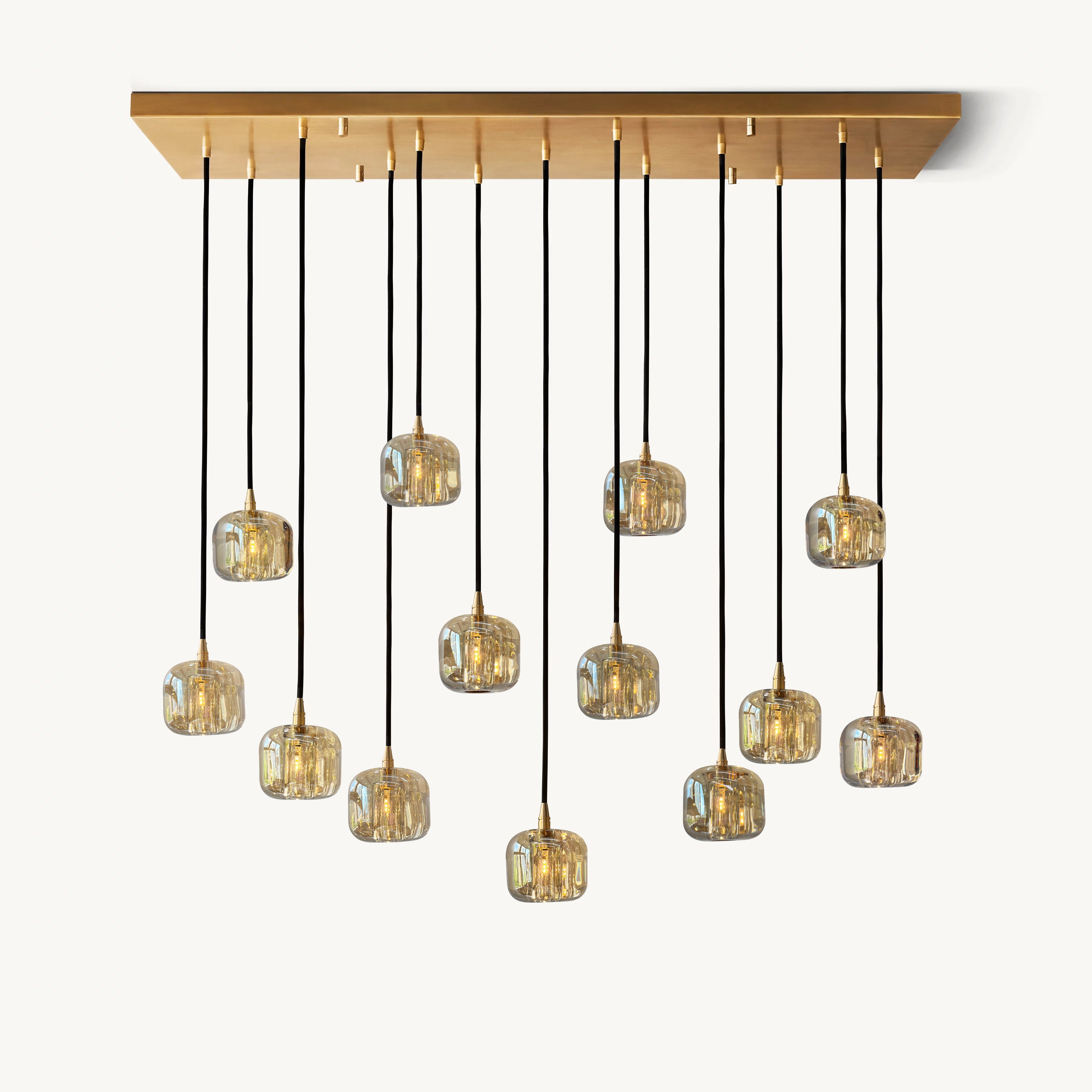 54 Inch Amber Crystal Cube Rectangular Chandelier – Cubice