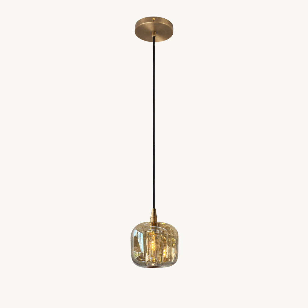 4 Inch Amber Crystal Cube Pendant Light – Cubice