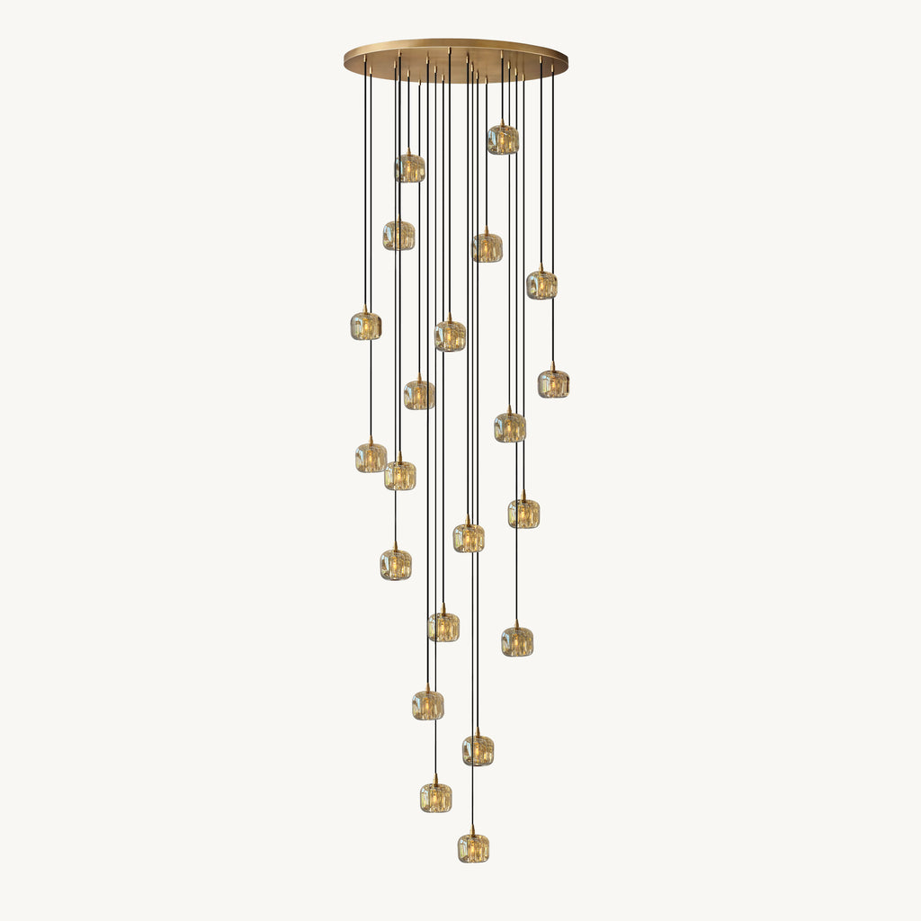 47 Inch Amber Crystal Cube Cascading Chandelier – Cubice