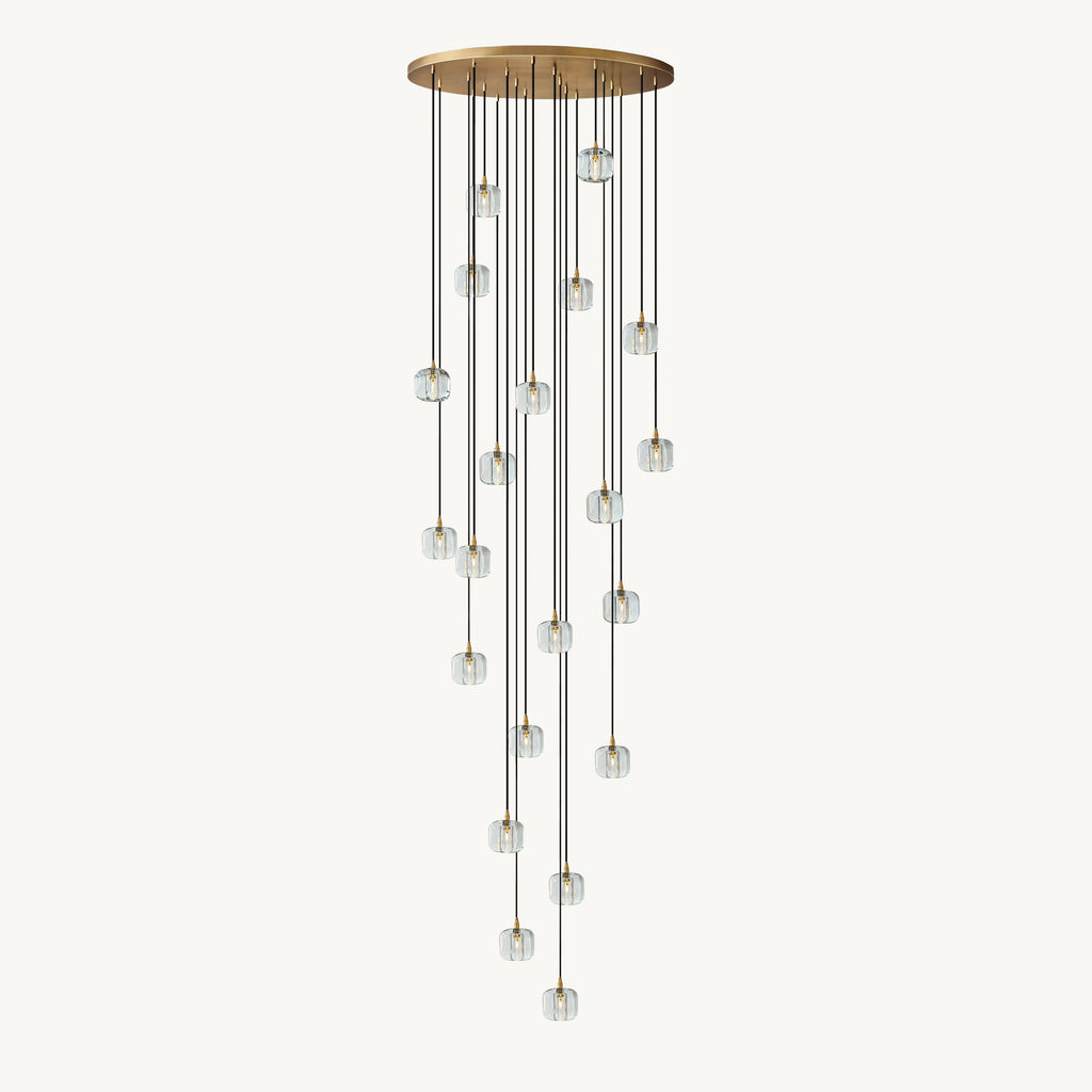 47 Inch Clear Crystal Cube Cascading Chandelier – Cubice