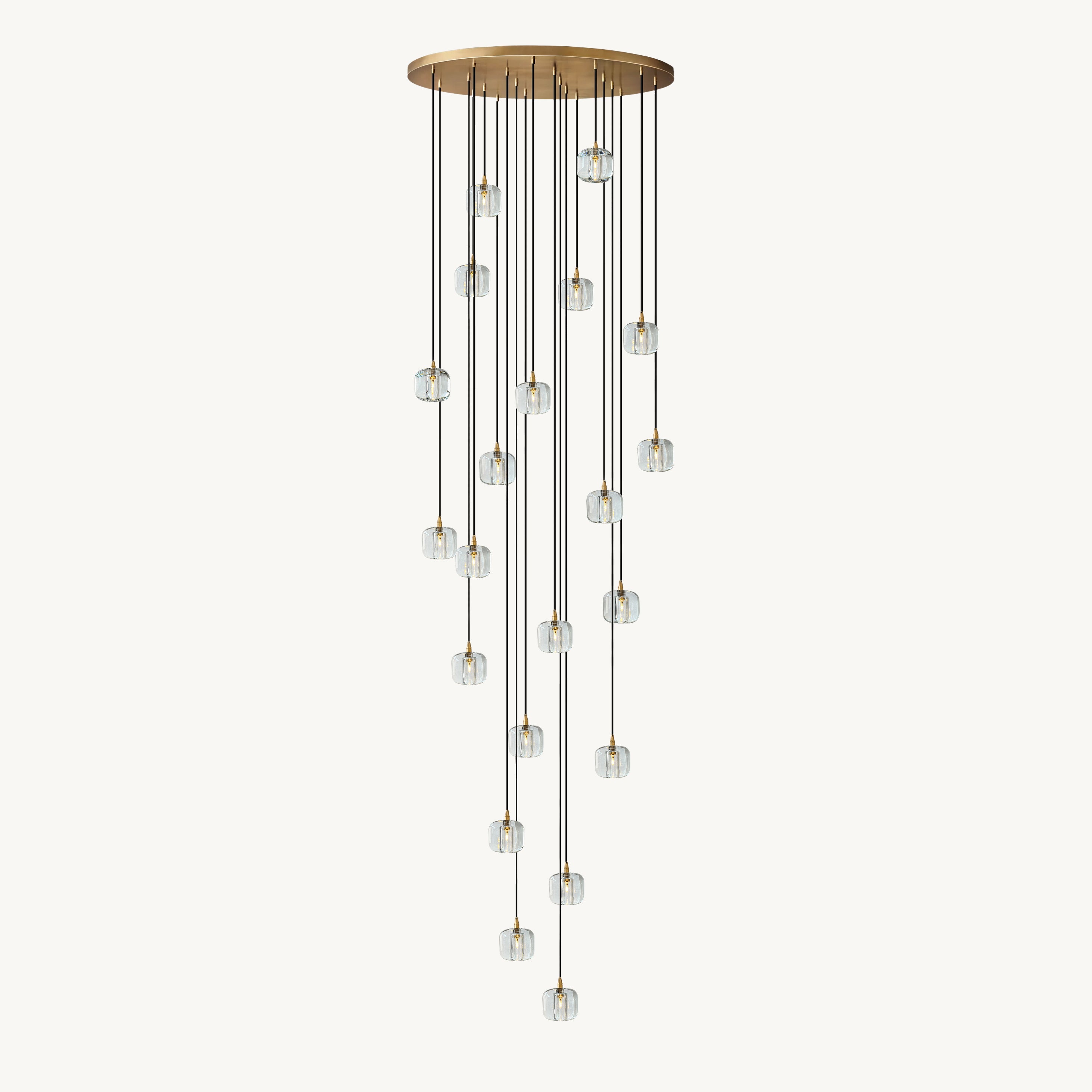 47 Inch Clear Crystal Cube Cascading Chandelier – Cubice