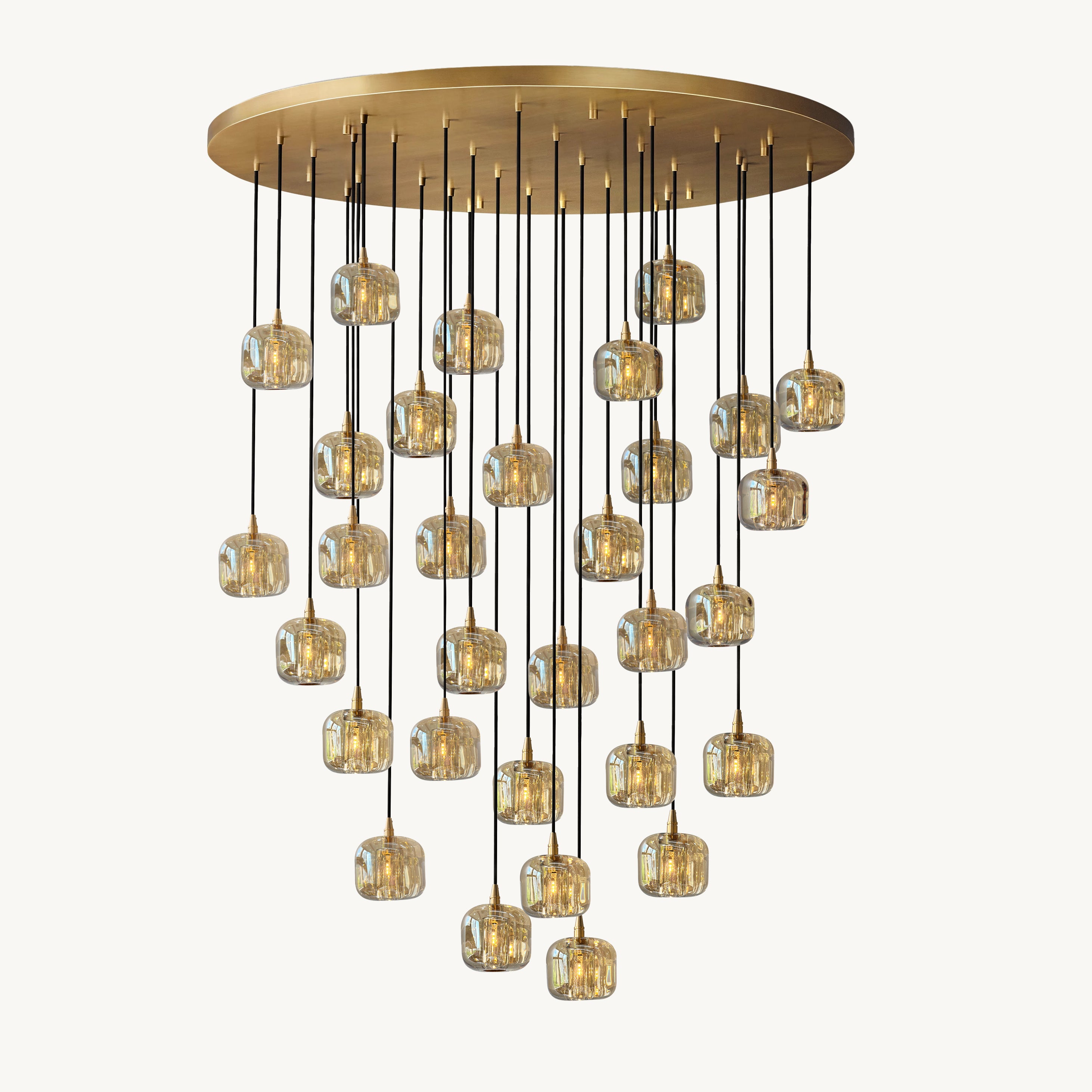 60 Inch Amber Crystal Cube Cascading Chandelier – Cubice