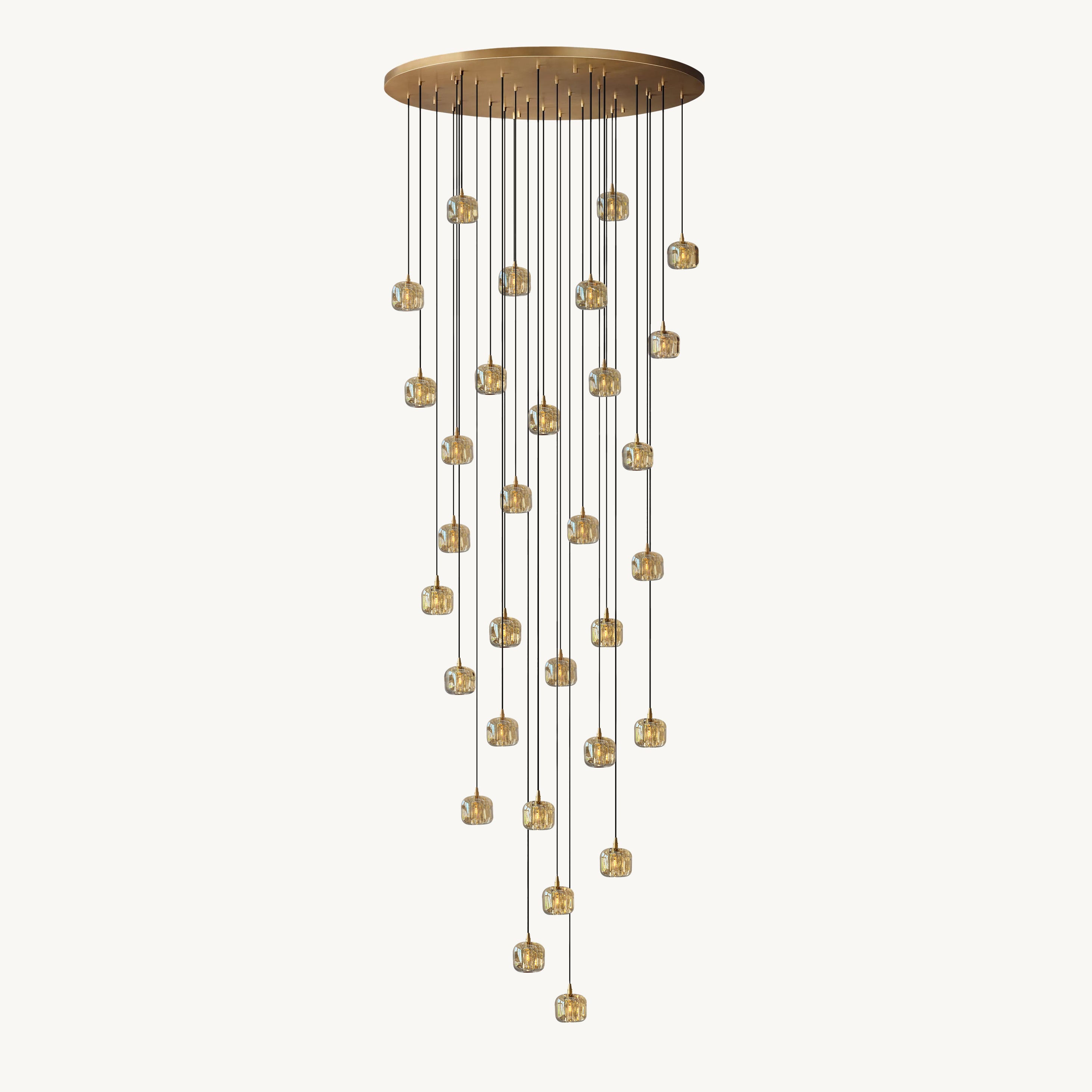 60 Inch Amber Crystal Cube Cascading Chandelier – Cubice