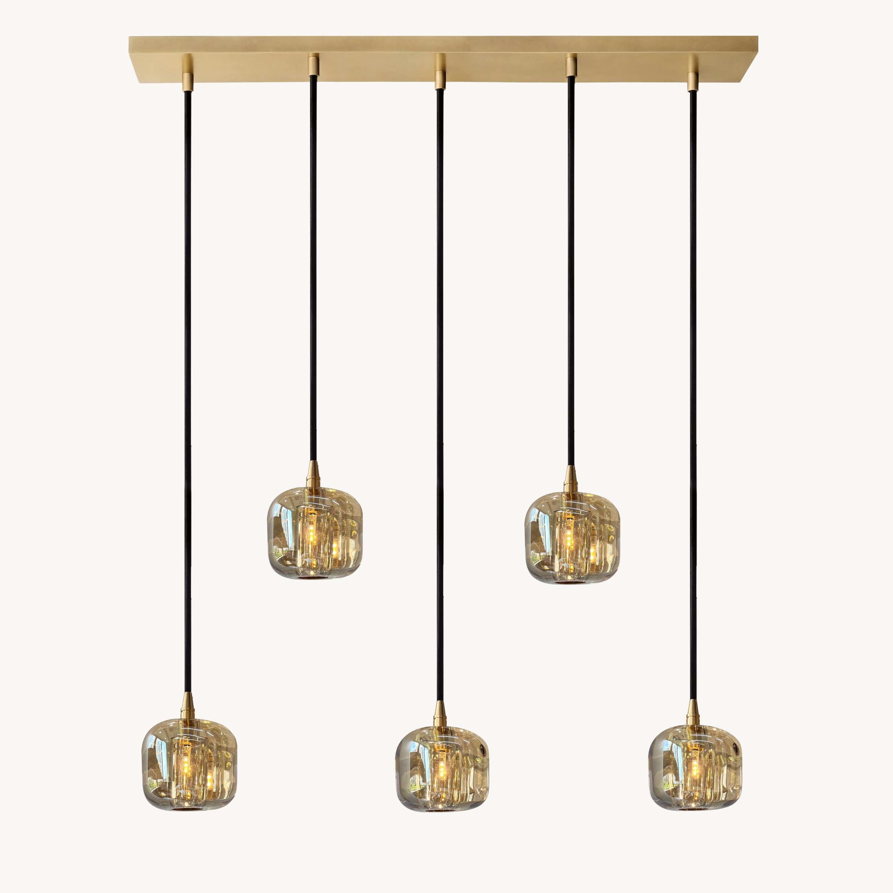 36 Inch Amber Crystal Cube Linear Chandelier – Cubice