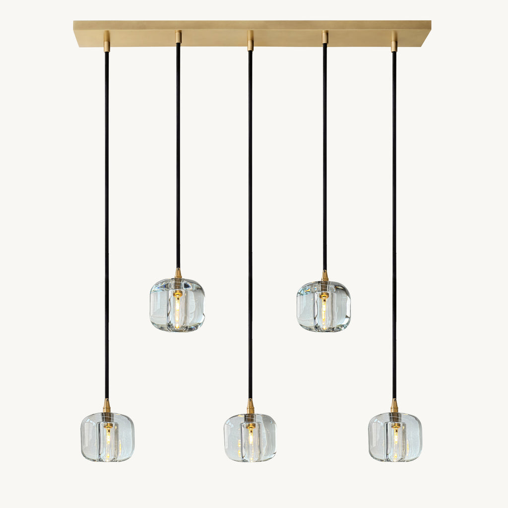 36 Inch Clear Crystal Cube Linear Chandelier – Cubice