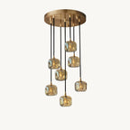 18 Inch Amber Crystal Cube Cascading Chandelier – Cubice