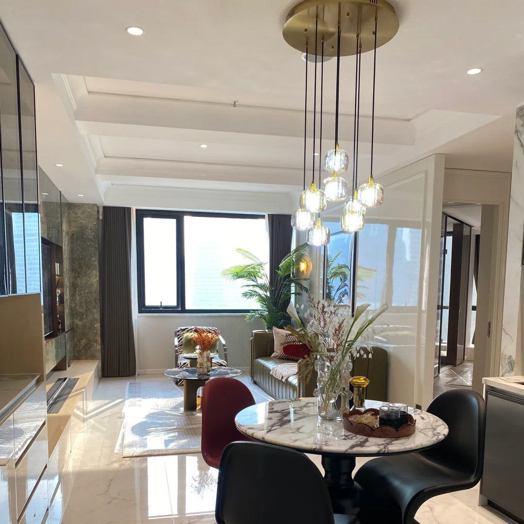 18 Inch Clear Crystal Cube Cascading Chandelier – Cubice