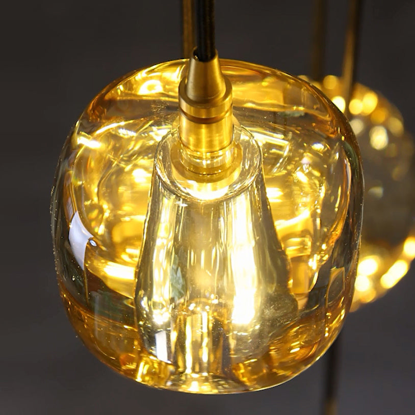 36 Inch Amber Crystal Cube Linear Chandelier – Cubice