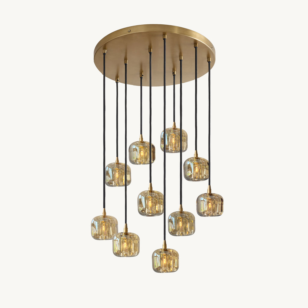 24 Inch Amber Crystal Cube Cascading Chandelier – Cubice