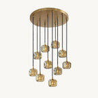 24 Inch Amber Crystal Cube Cascading Chandelier – Cubice