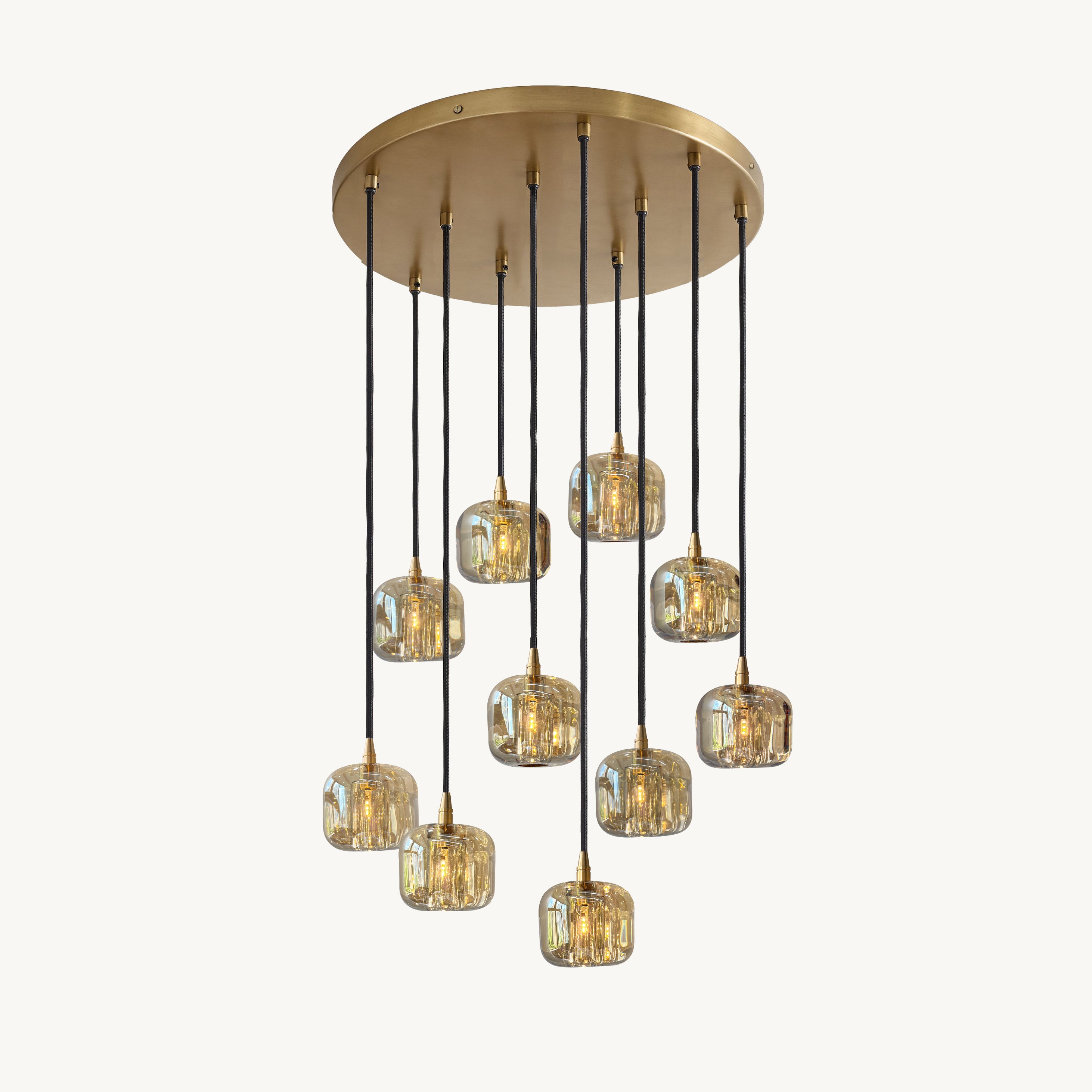 24 Inch Amber Crystal Cube Cascading Chandelier – Cubice