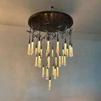 36 Inch Seeded Glass Raindrop Chandelier - Soltaire