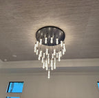 36 Inch Seeded Glass Raindrop Chandelier - Soltaire