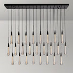 50 Inch Seeded Glass Raindrop Rectangular Chandelier - Soltaire