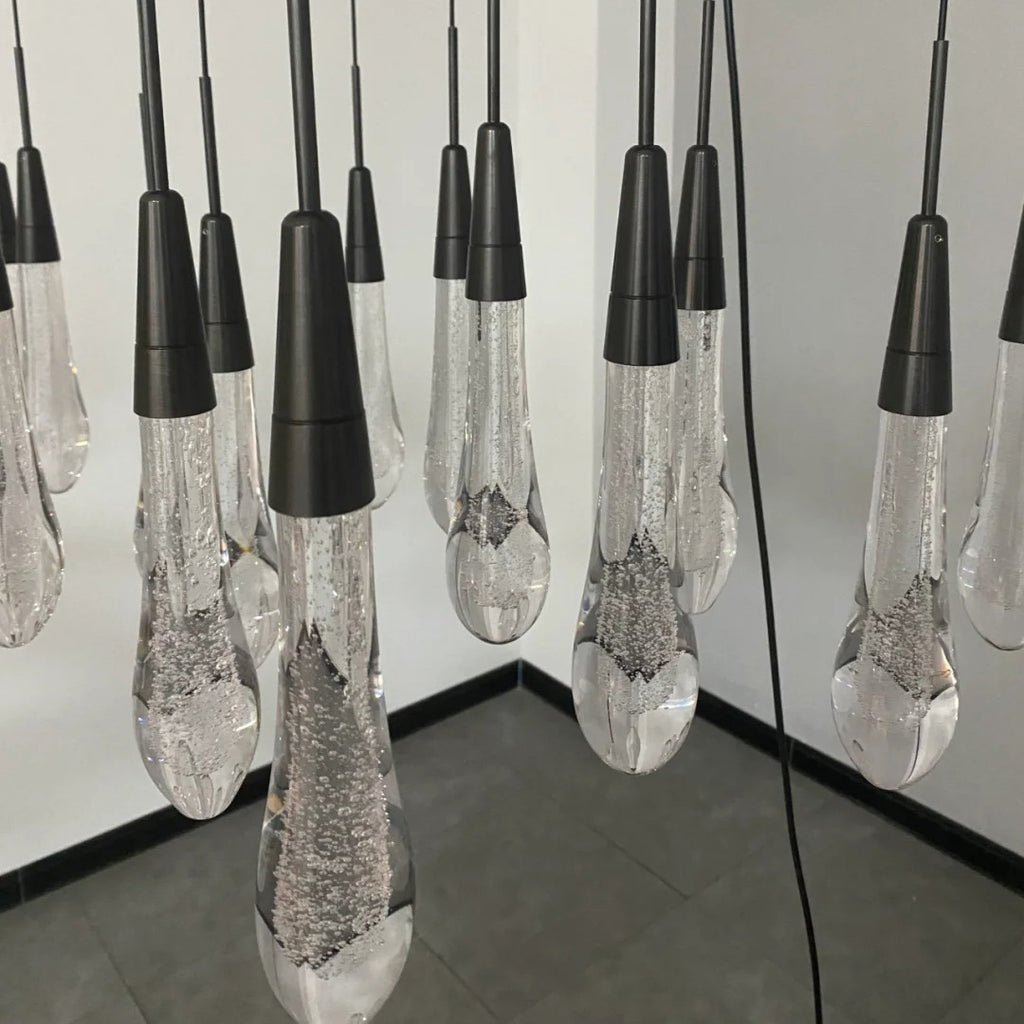 72 Zoll (183 cm) hoher, zweistöckiger Kerzenleuchter aus zylindrischem Glas - Ravelle