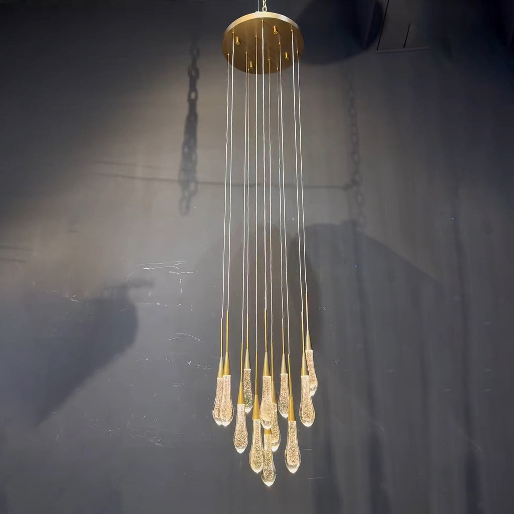 17 Inch Seeded Glass Raindrop Chandelier - Soltaire