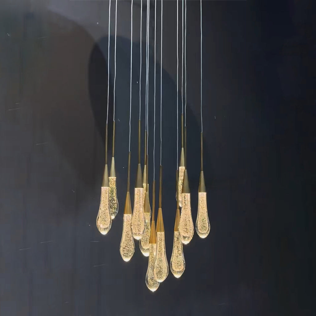 17 Inch Seeded Glass Raindrop Chandelier - Soltaire