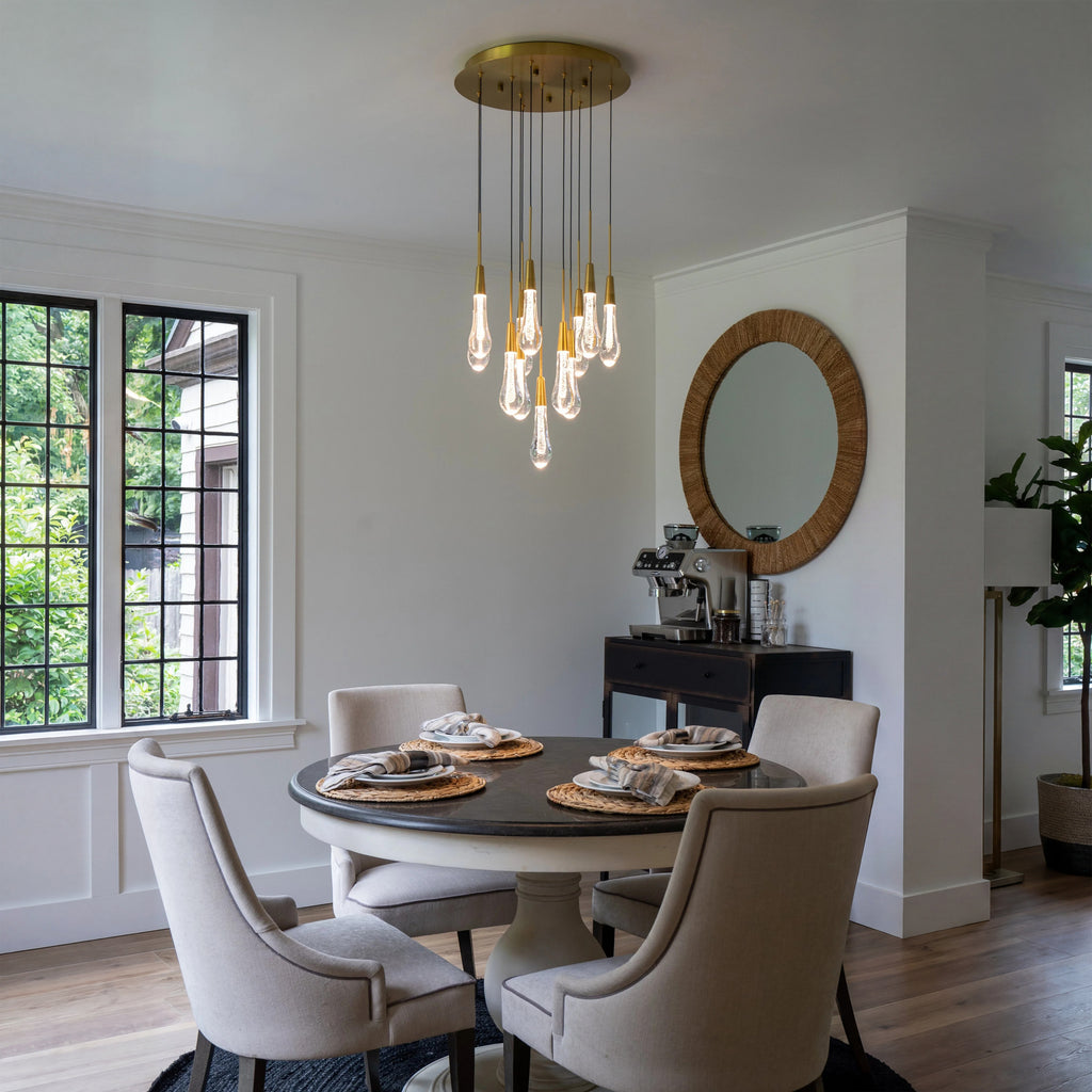 17 Inch Seeded Glass Raindrop Chandelier - Soltaire