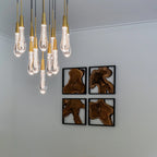 17 Inch Seeded Glass Raindrop Chandelier - Soltaire
