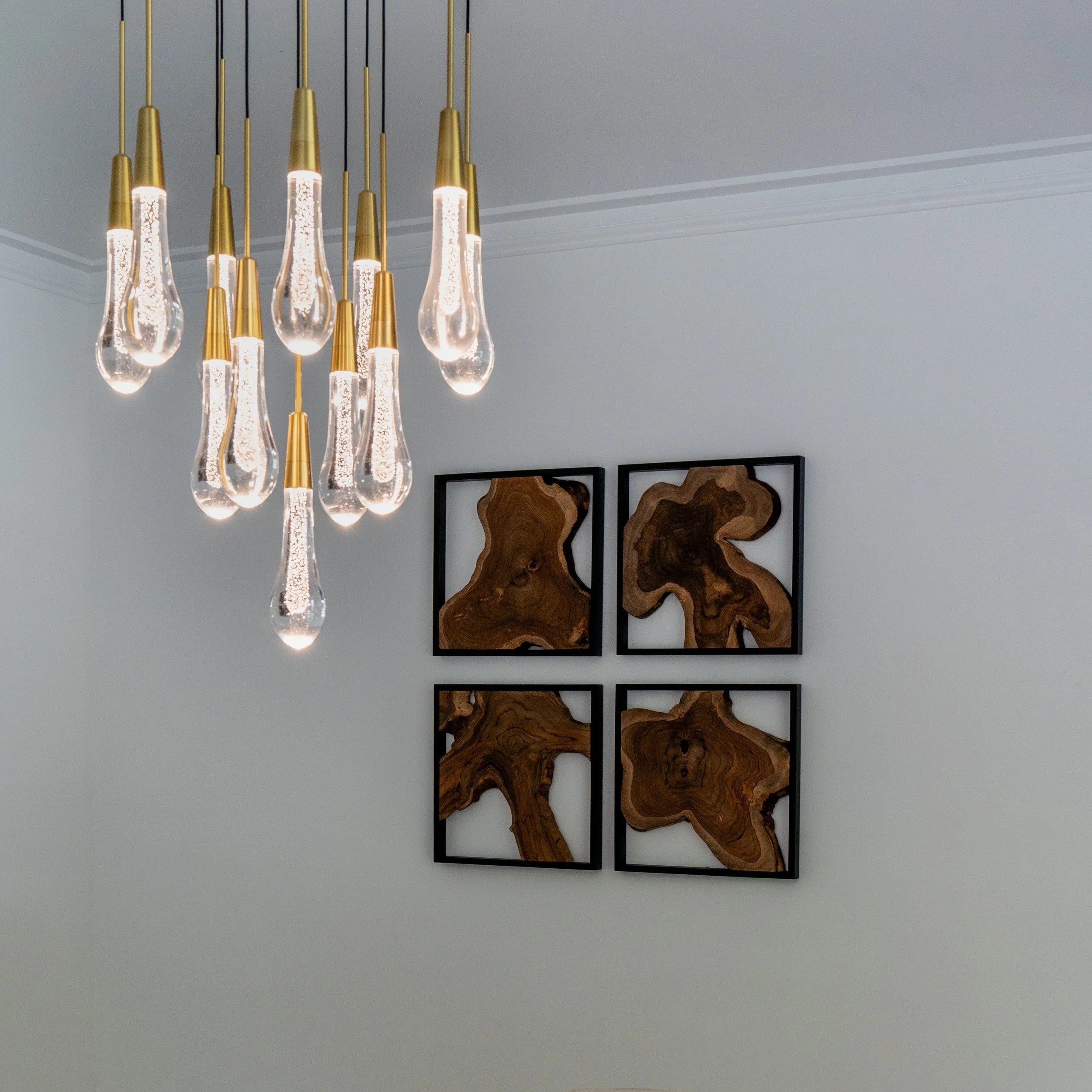 17 Inch Seeded Glass Raindrop Chandelier - Soltaire