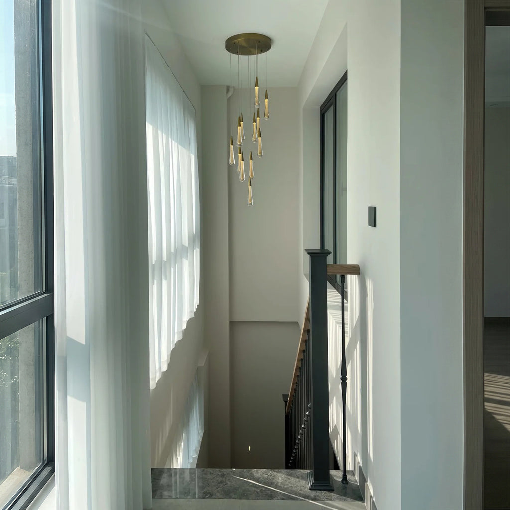 17 Inch Seeded Glass Raindrop Chandelier - Soltaire