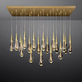 54 Inch Teardrop Glass Rectangular Chandelier – Meteor
