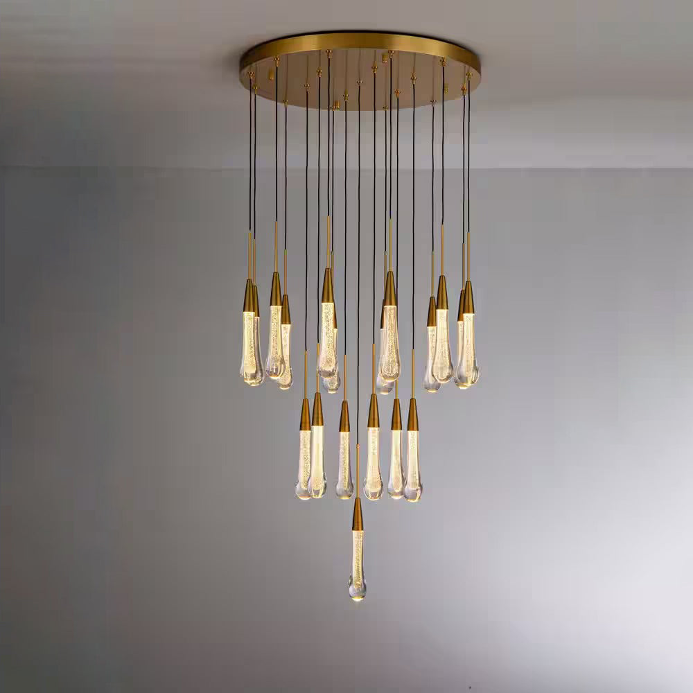 24 Inch Seeded Glass Raindrop Chandelier - Soltaire