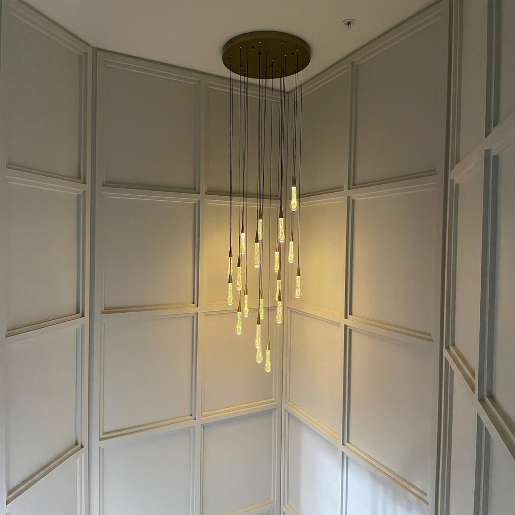 24 Inch Seeded Glass Raindrop Chandelier - Soltaire