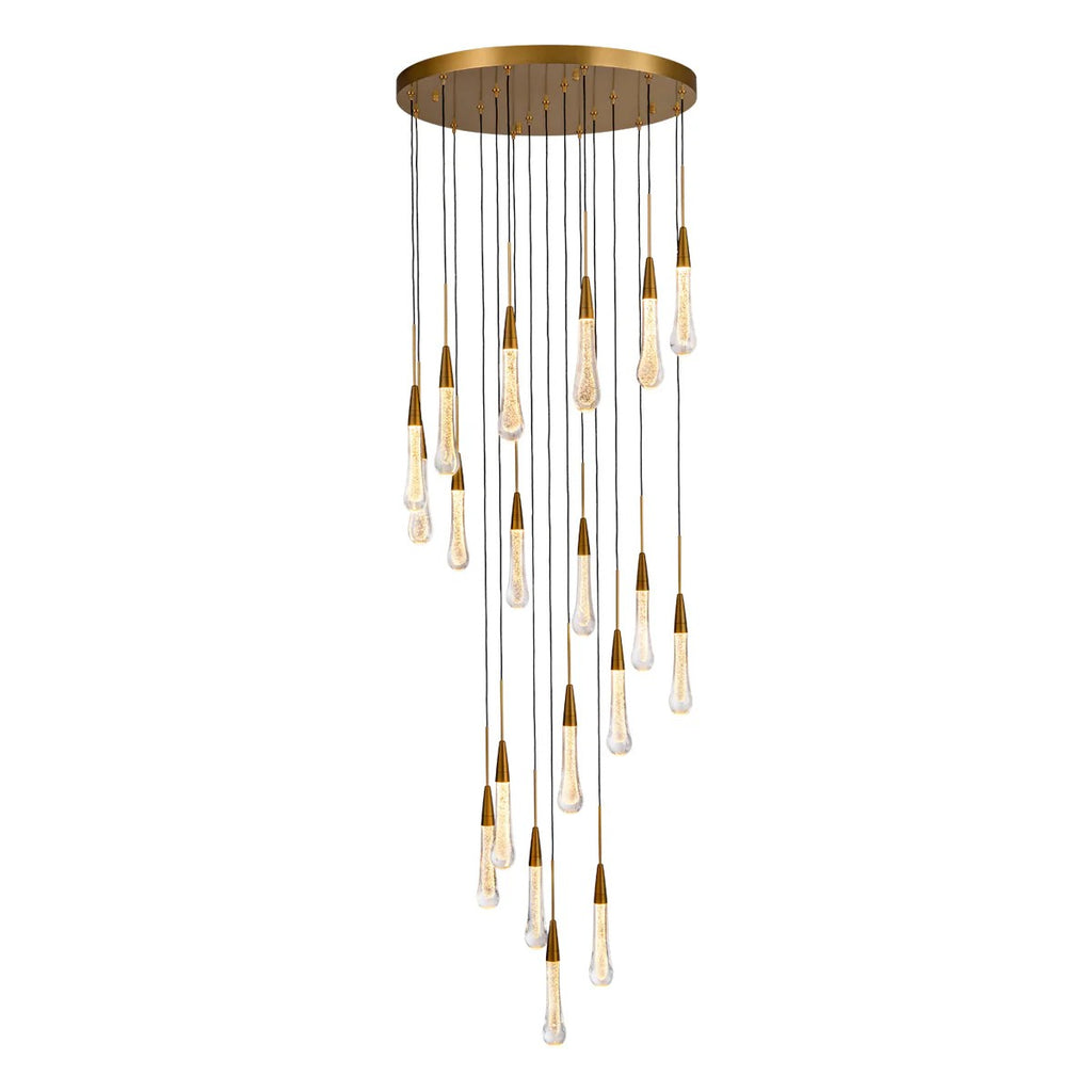 24 Inch Seeded Glass Raindrop Chandelier - Soltaire