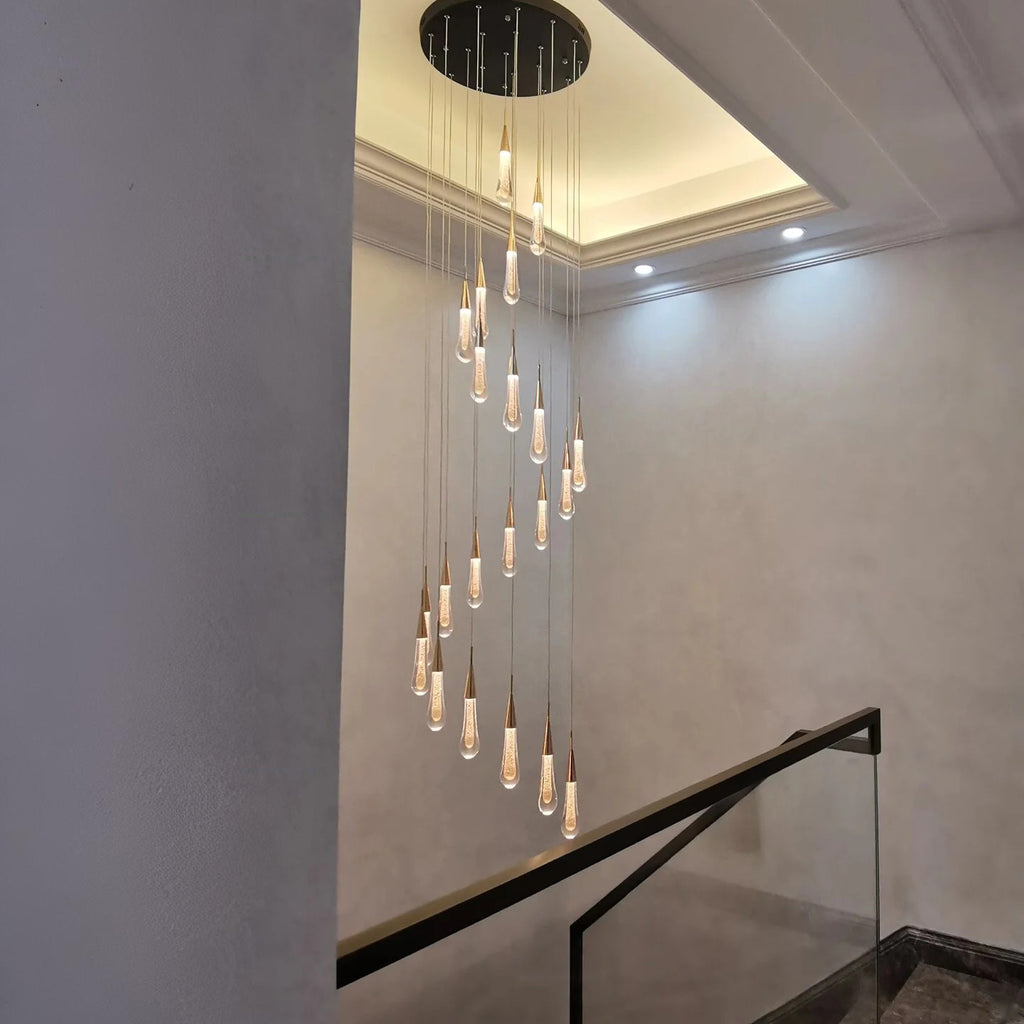 36 Inch Teardrop Glass Round Chandelier – Meteor