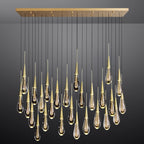 72 Inch Teardrop Glass Rectangular Chandelier – Meteor