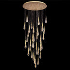 48 Inch Teardrop Glass Round Chandelier – Meteor