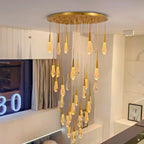 48 Inch Teardrop Glass Round Chandelier – Meteor