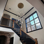36 Inch Seeded Glass Raindrop Chandelier - Soltaire