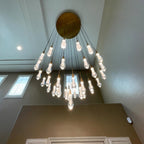 36 Inch Seeded Glass Raindrop Chandelier - Soltaire
