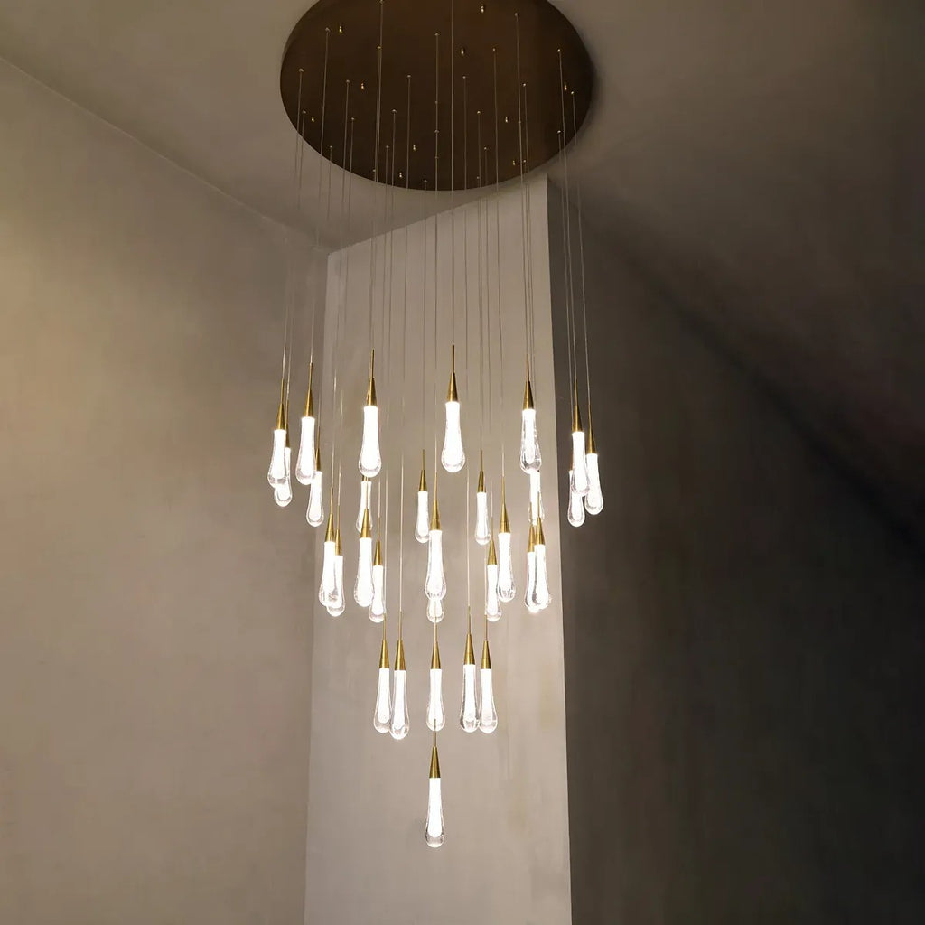 36 Inch Seeded Glass Raindrop Chandelier - Soltaire