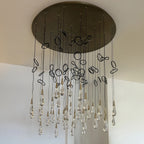 58 Inch Seeded Glass Raindrop Chandelier - Soltaire