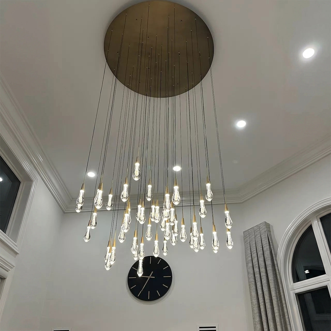 58 Inch Seeded Glass Raindrop Chandelier - Soltaire