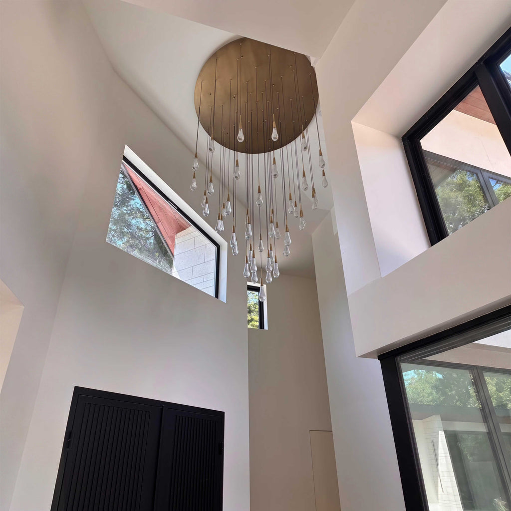 58 Inch Seeded Glass Raindrop Chandelier - Soltaire