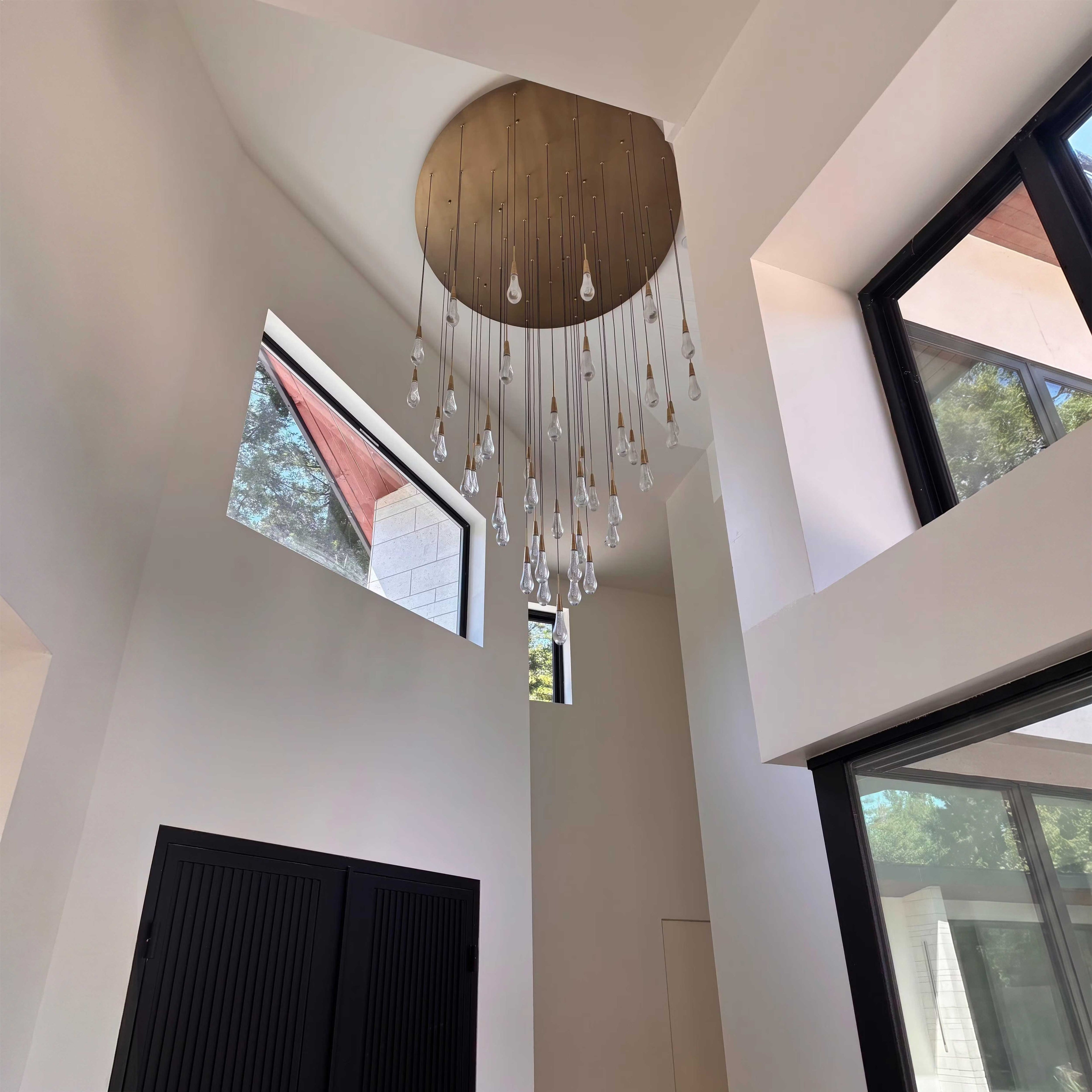 58 Inch Seeded Glass Raindrop Chandelier - Soltaire