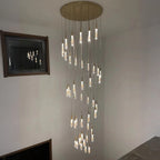 60 Inch Teardrop Glass Round Chandelier – Meteor