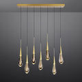 36 Inch Teardrop Glass Rectangular Chandelier – Meteor