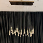 50 Inch Seeded Glass Raindrop Rectangular Chandelier - Soltaire