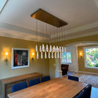 50 Inch Seeded Glass Raindrop Rectangular Chandelier - Soltaire