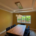 50 Inch Seeded Glass Raindrop Rectangular Chandelier - Soltaire